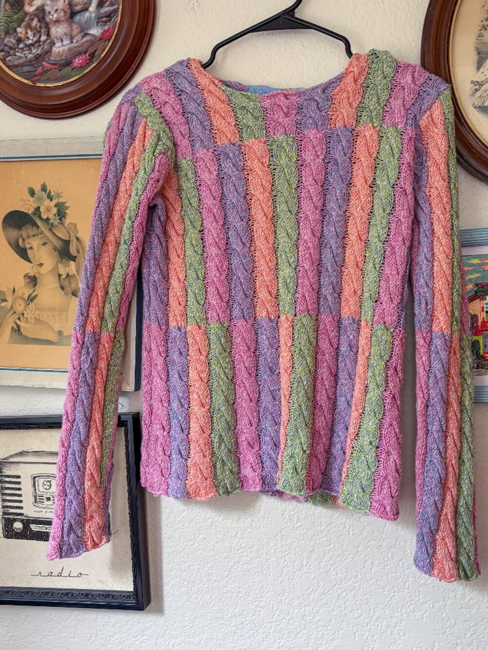 Vintage Knit Colorblocked sweater